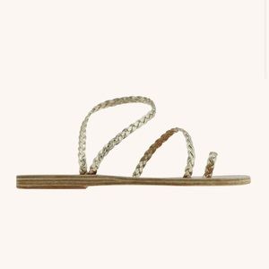 Ancient Greek Eleftheria Platinum Sandals Size 38